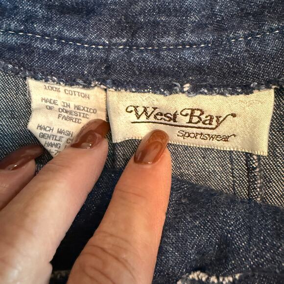 Women's West Bay Button Front Pleated Denim Blue Jean Midi Skirt Size 6 - Picture 4 of 9